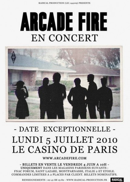 Arcade Fire en concert au Casino de Paris